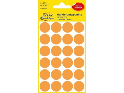 [90067071 926311] Avery Zweckform Klebepunkte 18 mm Neonorange