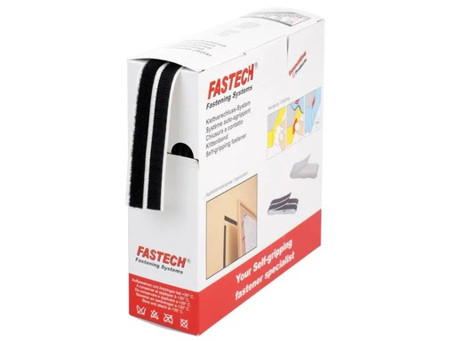[90067154 61178] FASTECH Klettband-Box 10 mm x 10 m selbstklebend, Schwarz