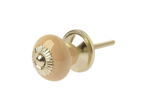 [90067214 1176526] Tranquillo Möbelgriff handgemacht, Ø 2.7 cm, Beige/Silber