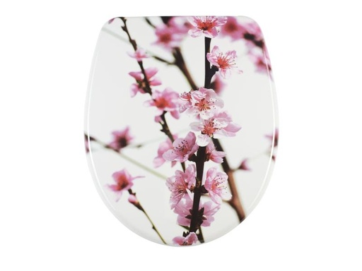 [90067312 1017245] diaqua® Toilettensitz Nice Sakura Absenkautomatik, Weiss/Rosa
