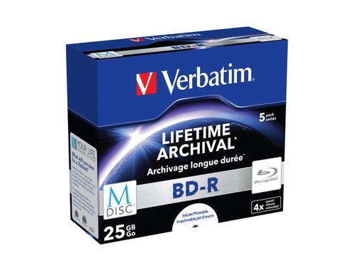 [90067314 1010760] Verbatim BD-R M-Disc 25 GB, Jewelcase (5 Stück)