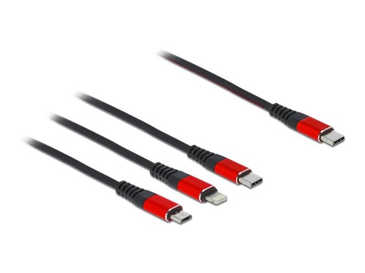 [90067400 1159128] Delock USB-Ladekabel  USB C - Lightning/Micro-USB B/USB C 0.3 m