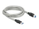 Delock USB 3.1-Kabel Metalmantel USB A - USB B 2 m