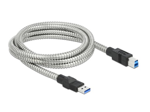 [90067432 1131241] Delock USB 3.1-Kabel Metalmantel USB A - USB B 2 m