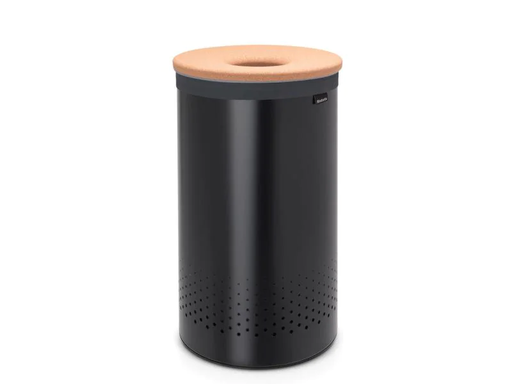 [90067583 823712] Brabantia Wäschesammler mit Korkdeckel, 60 Liter, Schwarz