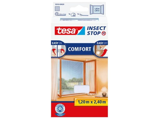 [90067685 450955] tesa Fliegengitter Insect Stop Comfort Fenster 1.2x2.4m weiss