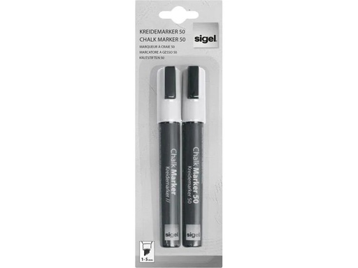 [90067741 540420] Sigel Kreidemarker 50 Keilspitze, Weiss