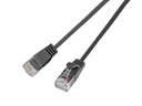 SLIM Slimpatchkabel RJ-45 - RJ-45, Cat 6, UTP, 0.15 m, Schwarz