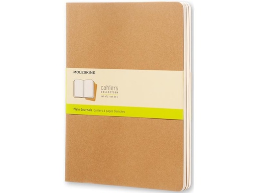 [90067996 1079182] Moleskine Notizbuch XL Blanko, Hellbraun, 3er Set