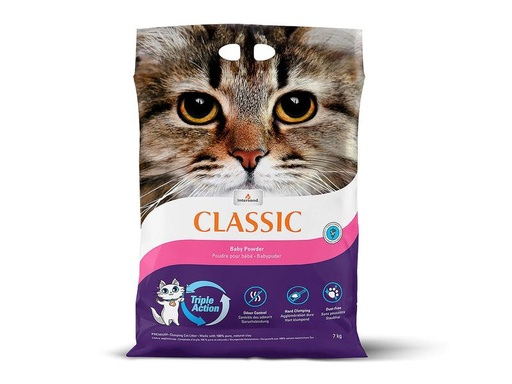 [90068216 1202476] Intersand Katzenstreu Classic mit Babypuderduft 7 kg