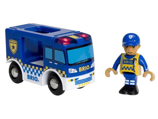 [90068300 640663] BRIO Eisenbahn Polizeiwagen Light &amp; Sound