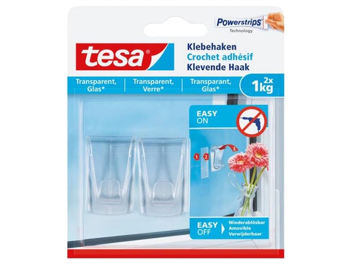 [90068536 491927] tesa Klebehaken 1 kg für transparente Flächen