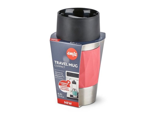 [90068585 1208613] Emsa Thermobecher Compact 300 ml, Rot