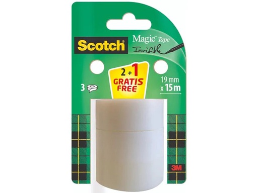 [90068827 1101147] Scotch Klebeband Magic 19 mm x 15 m, 2 Rollen + 1 Gratis