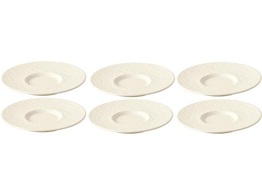 [90069200 1106939] Villeroy &amp; Boch Untertasse Manufacture Rock 6 Stück, Crème/Weiss