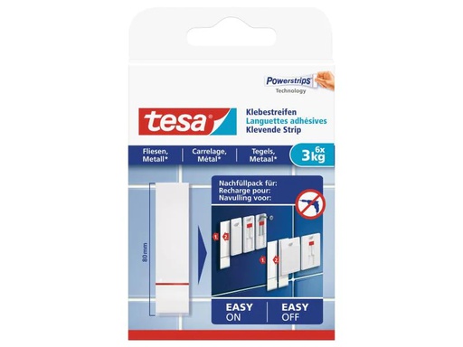 [90069398 491939] tesa Klebestreifen 3 kg für Fliesen + Metall