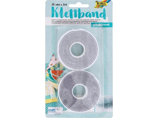 [90069534 627918] Folia Klettband-Rolle 20 mm x 2 m, Weiss