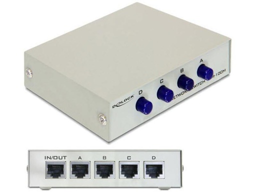 [90069752 233959] Delock LAN-Switchbox RJ-45 4 Port, 100Mbps