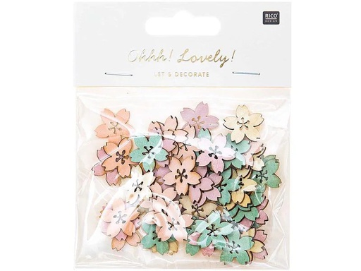 [90069811 1146455] Rico Design Streudeko Blüte 48 Stück, Pastell mix