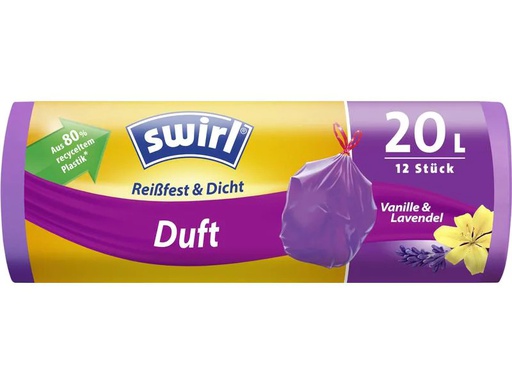 [90070128 1190281] Swirl Müllbeutel Duft Lavendel-Vanille 20 l, 12 Stück