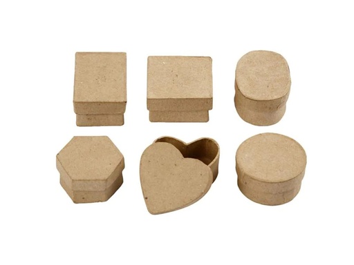 [90070398 655111] Creativ Company Papp-Schachtel 4-6 cm 6 Stück