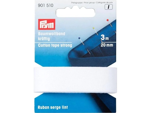 [90070503 1088188] Prym Baumwollband 20 mm, Weiss