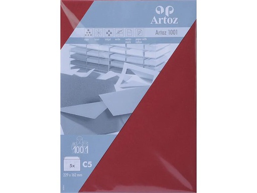[90071299 1212386] Artoz Couvert 1001, C5, 5 Stück, Weinrot