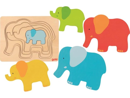 [90071331 1044876] Goki Holzpuzzle Elefant