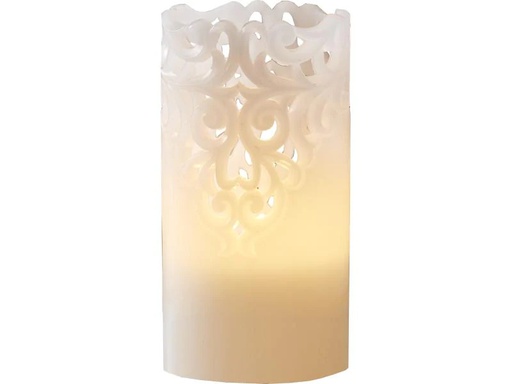 [90071502 1059741] Star Trading LED-Kerze Pillar Clary Ø 8 x 15 cm, Weiss