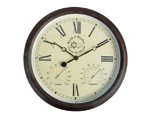 [90071810 1146925] Esschert Design Gartenuhr Braun, Ø 38.3 cm