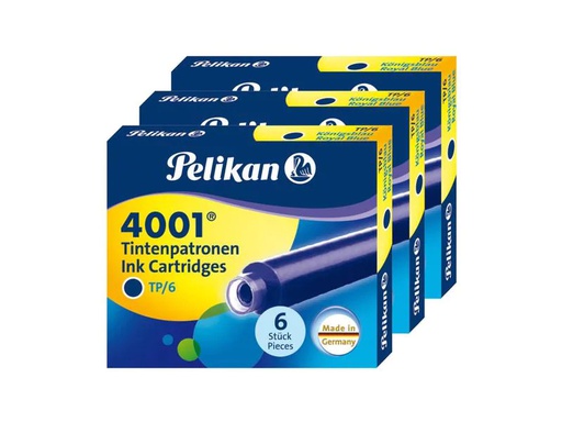[90071887 1064892] Pelikan Tintenpatrone TP/6/3B Königsblau, 3 Pack