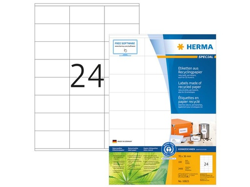 [90072094 1060401] HERMA Universal-Etiketten Recycling 10823 70 x 36 mm