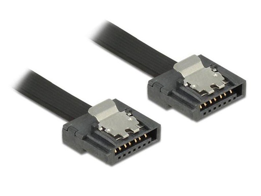 [90007207 391916] Delock SATA3-Kabel schwarz, Clip, flexibel, 10 cm