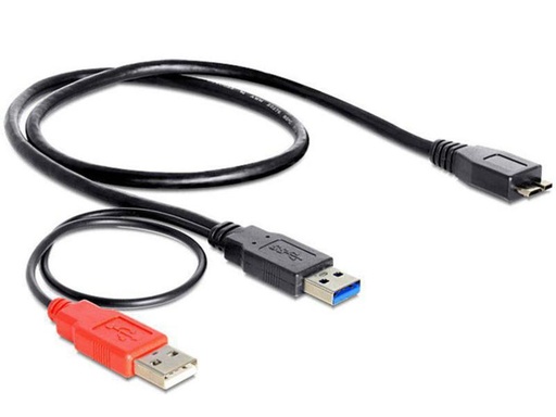 [90072475 326171] Delock USB 3.0-Y-Kabel  USB A - Micro-USB B 0.6 m