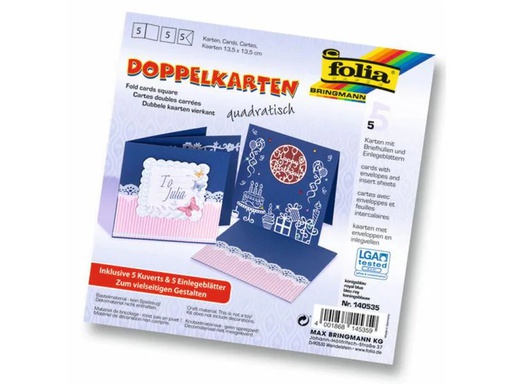 [90007227 565734] Folia Blankokarte 220 g/m² quadratisch Blau