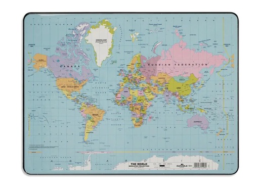 [90072617 360103] DURABLE Schreibunterlage 530 x 400 mm Weltkarte