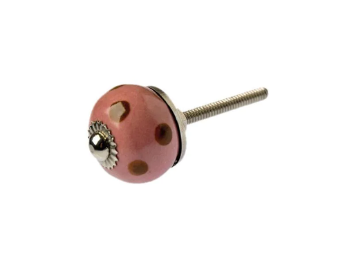 [90072986 1176543] Tranquillo Möbelgriff handgemacht, Ø 2.7 cm, Rosa/Silber