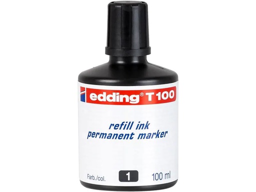 [90073062 1108636] edding Nachfülltinte T 100 Permanentmarker 100 ml, Schwarz