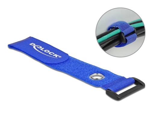 [90007293 1214446] Delock Klettkabelbinder Blau 280 mm x 38 mm 3 Stück