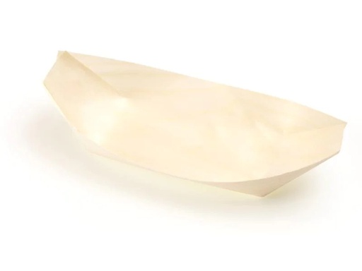 [90073541 1072843] Sier Fingerfood-Schale Holzboot 7.7 x 14 cm, 100 Stück