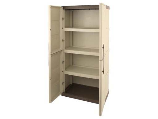[90073717 538432] Art Plast Gartenschrank Taupe/Elfenbein