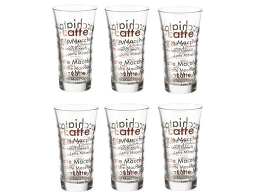 [90074185 779719] Montana Latte Macchiato Tasse Enjoy 285 ml, 6 Stück, Transparent
