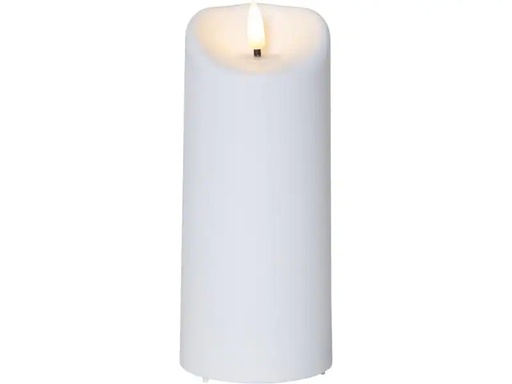 [90074261 1059749] Star Trading LED-Kerze Pillar Flamme Ø 7.5 x 18 cm, Weiss