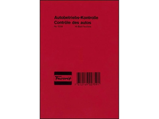 [90074711 682936] Favorit Durchschreibeblock Autobetriebs-Kontrolle 16 Blatt