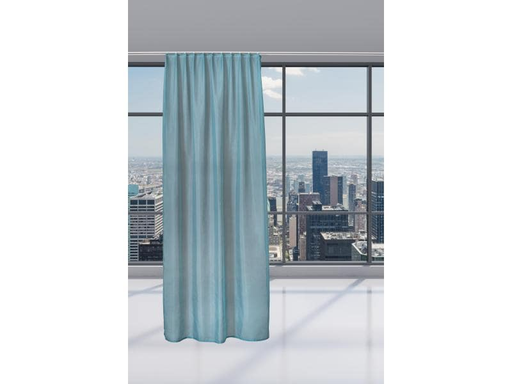 [90074775 945426] Casa Leon Tagvorhang mit Faltenband Voilette 140 cm x 245 cm, Petrol
