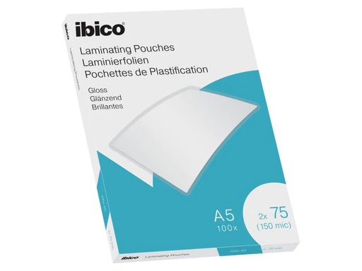 [90075158 992927] Ibico Laminierfolie A5, 75 µm, 100 Stück, Glänzend