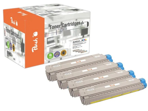 [90075385 348582] Peach Tonerset OKI C801 / 821-Series BK, C, M, Y
