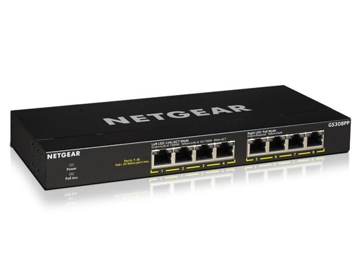 [90075540 1021725] Netgear PoE+ Switch GS308PP 8 Port