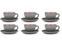Bitz Kaffeetasse 240 ml, 6 Stück, Schwarz/Hellpink