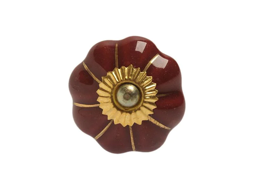 [90075939 1176511] Tranquillo Möbelgriff handgemacht, Ø 4 cm, Rotbraun/Gold
